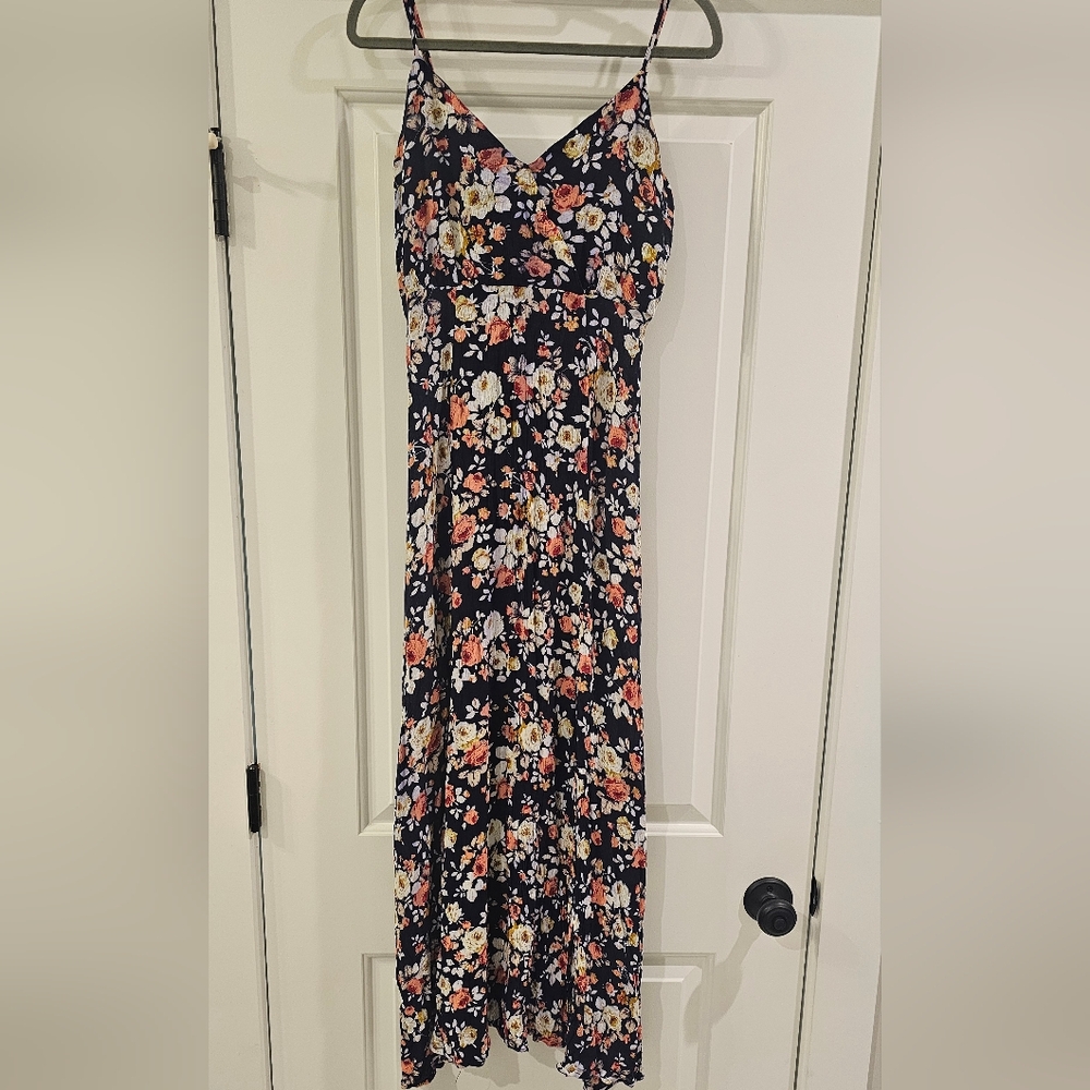 Lulu's Navy Blue Floral Dress